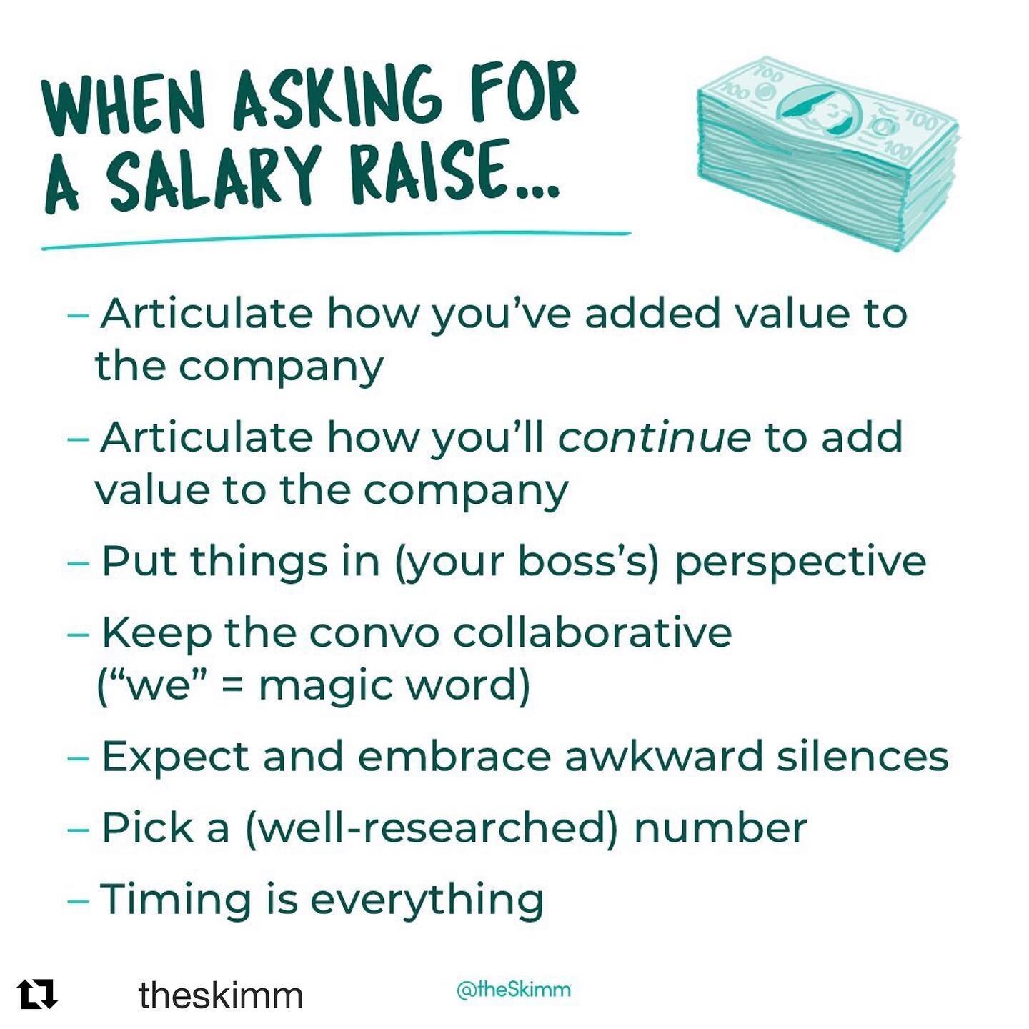 #Repost @theskimm
・・・
Unemployment is the lowest it&rsquo;s been since 1969. It might be a good time to ask for a raise, but negotiation isn't easy. Let's get your salary all the way up.