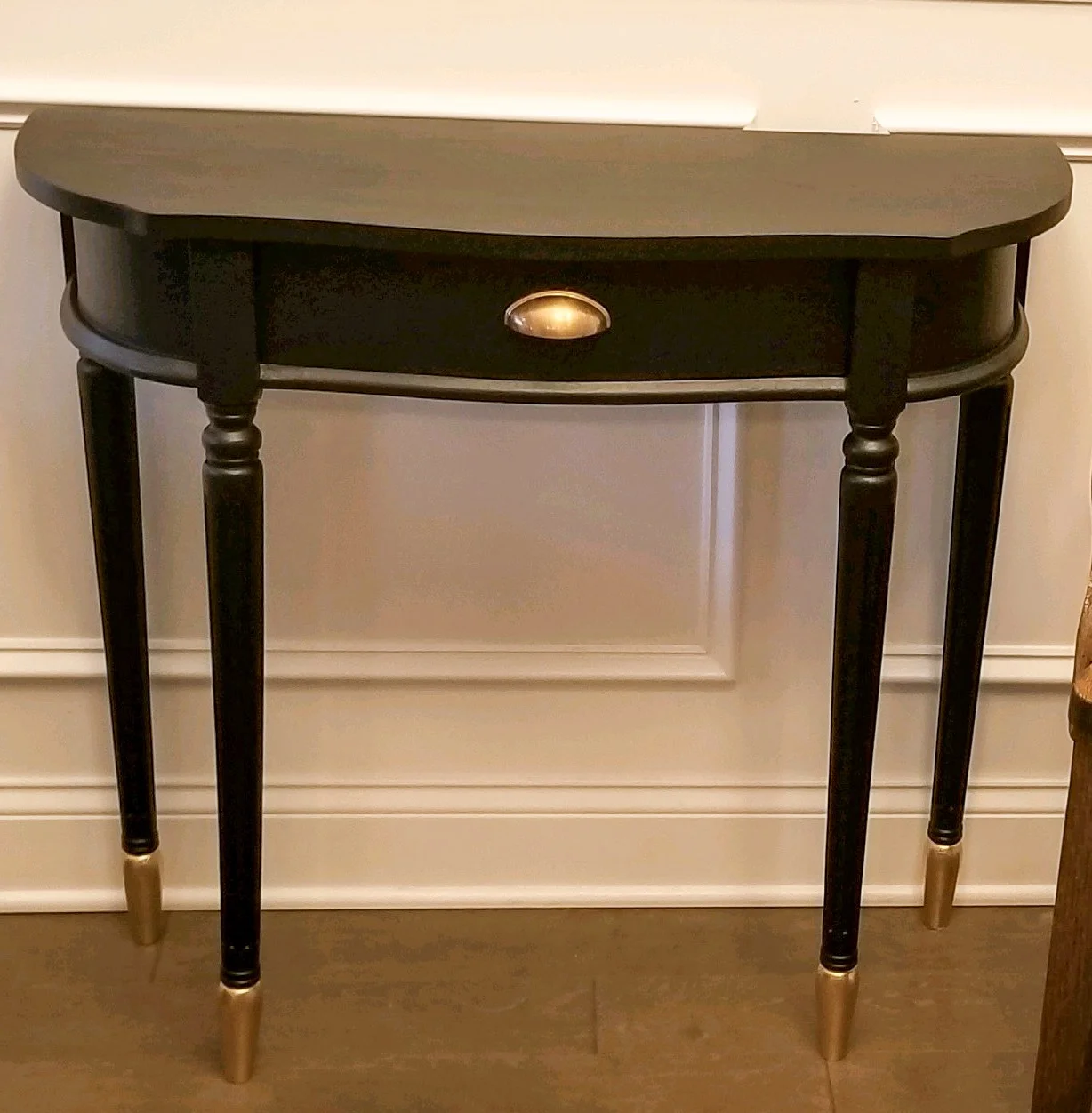 Black Side Table w/ Gold Accent