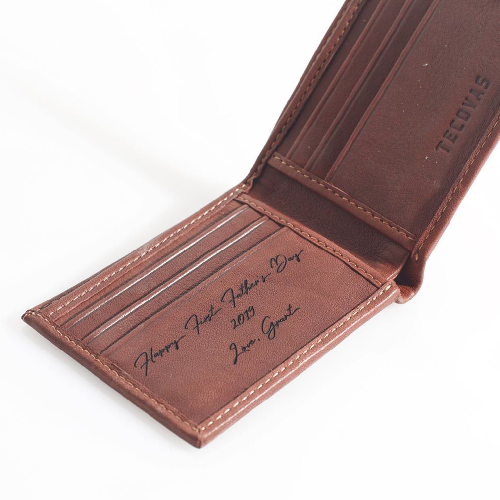 Engraved Personalized Wallet Message Custom Leather