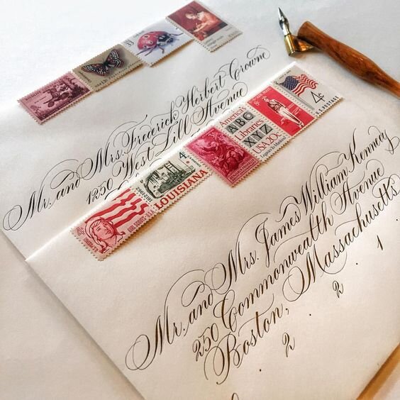 Script Font Calligraphy Invitation Envelopes