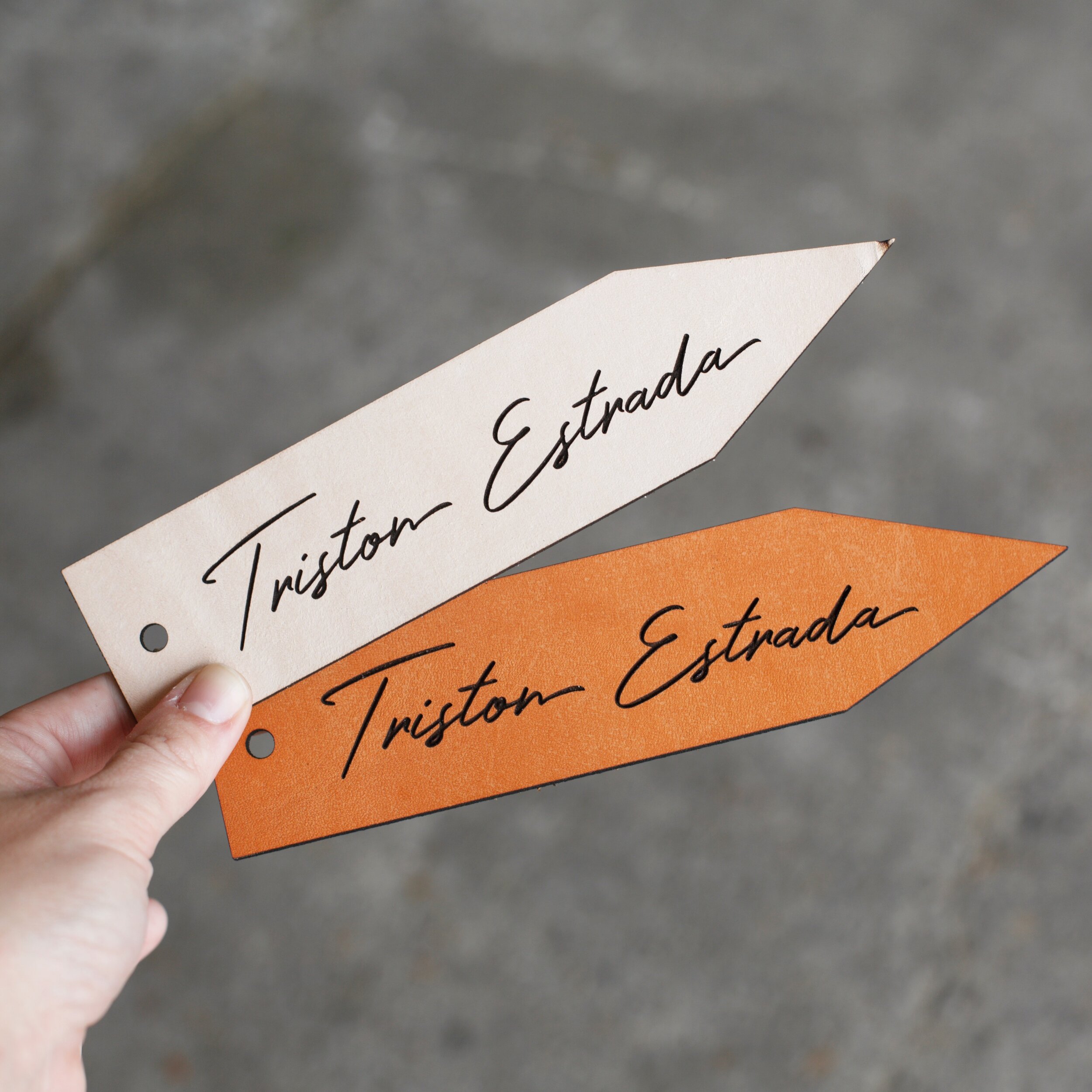 cut-etched-leather-name-tags-placecards-triston-estrada-wedding.JPG