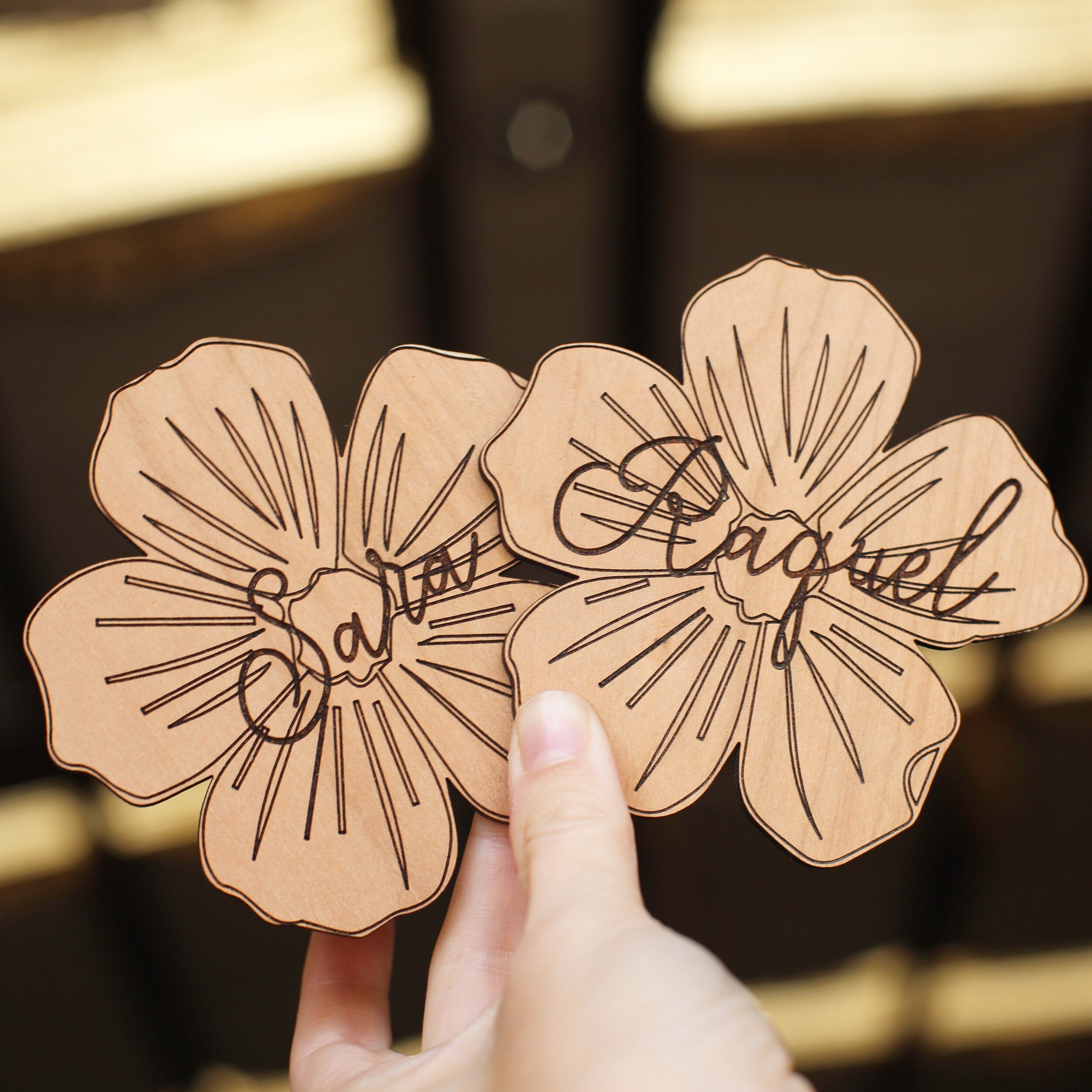 cut-etched-cherry-wood-flower-name-placecards.JPG