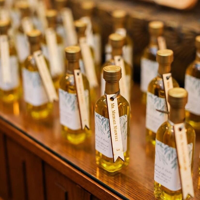Nontraditional Olive Oil Escort Card Wood Wedding Decor Unique