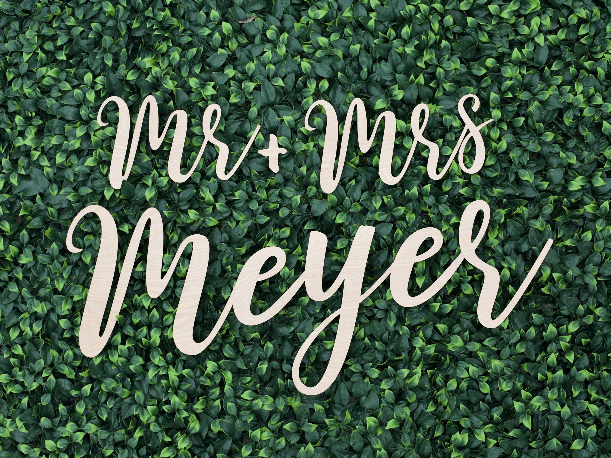 Custom Wedding Name Backdrop Last Name made by Laser Cut Co in Houston, Texas