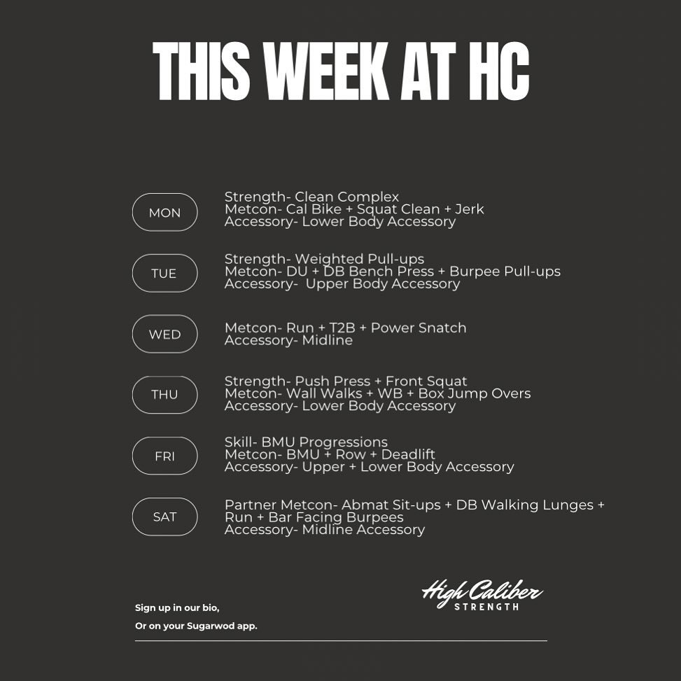 This week blends high percentage lifting, barbell cycling, and gymnastics skill progression with challenging EMOMs, sprint-style chippers, and strategic pacing intervals.

#workout #whattoexpectathc #fitness #movement #troy #lakeorion