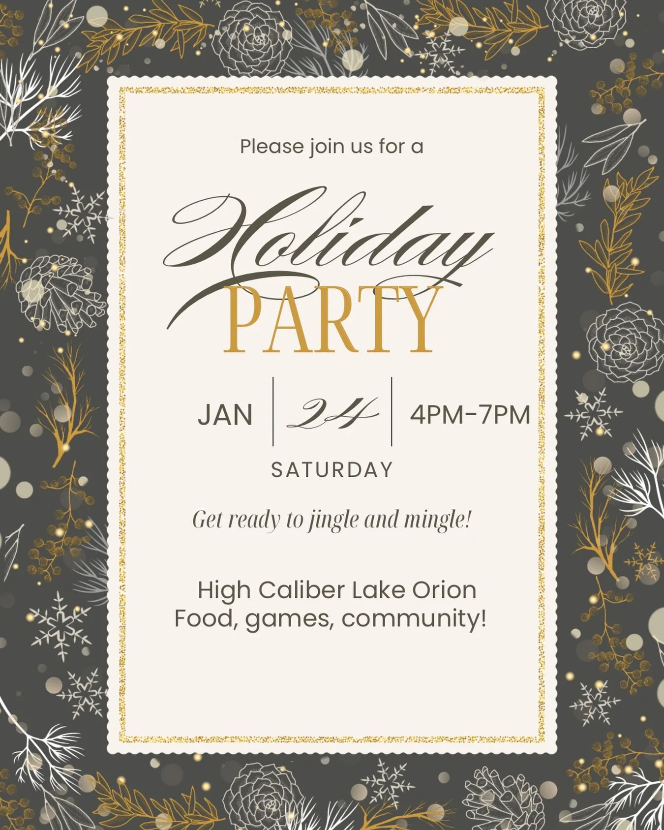 High Caliber annual holiday party January 24th in Lake Orion this year!!! Save the date 🙏

Food, games, community! 4-7PM, after party TBD 🤩