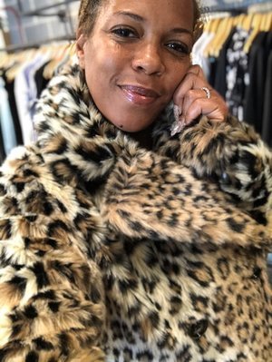 Trend: fuzzy coats... this Joie coat is so soft. I loved the collar and pea coat cut. Leopard is a must have in your closet!!