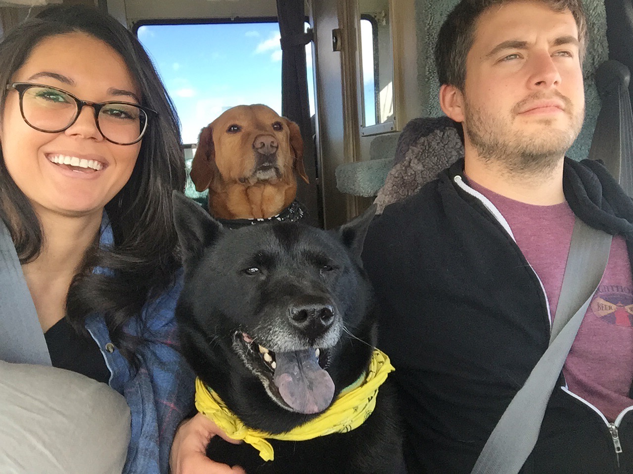 Leaving Denver in the RV with the crew!