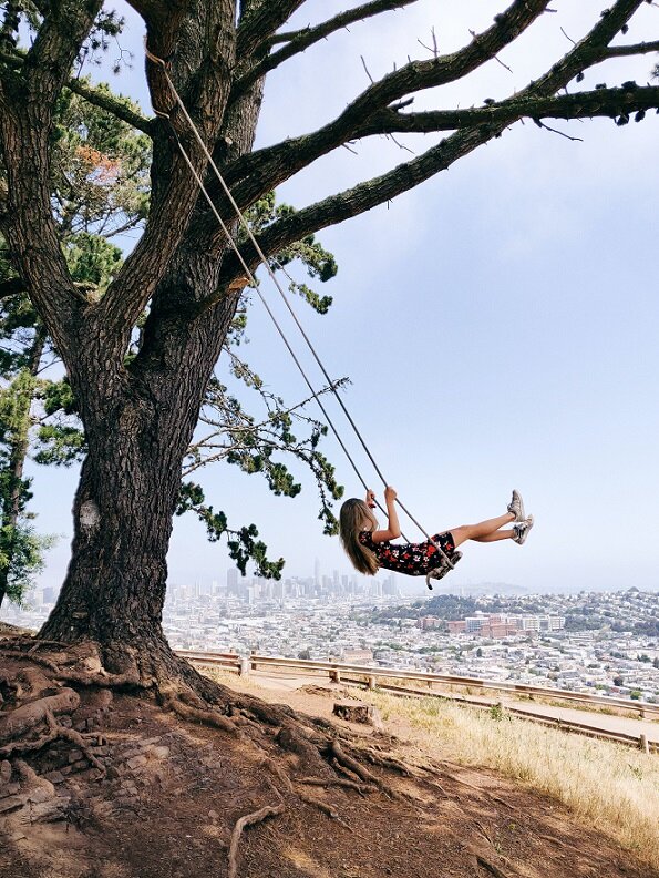 woman on swing