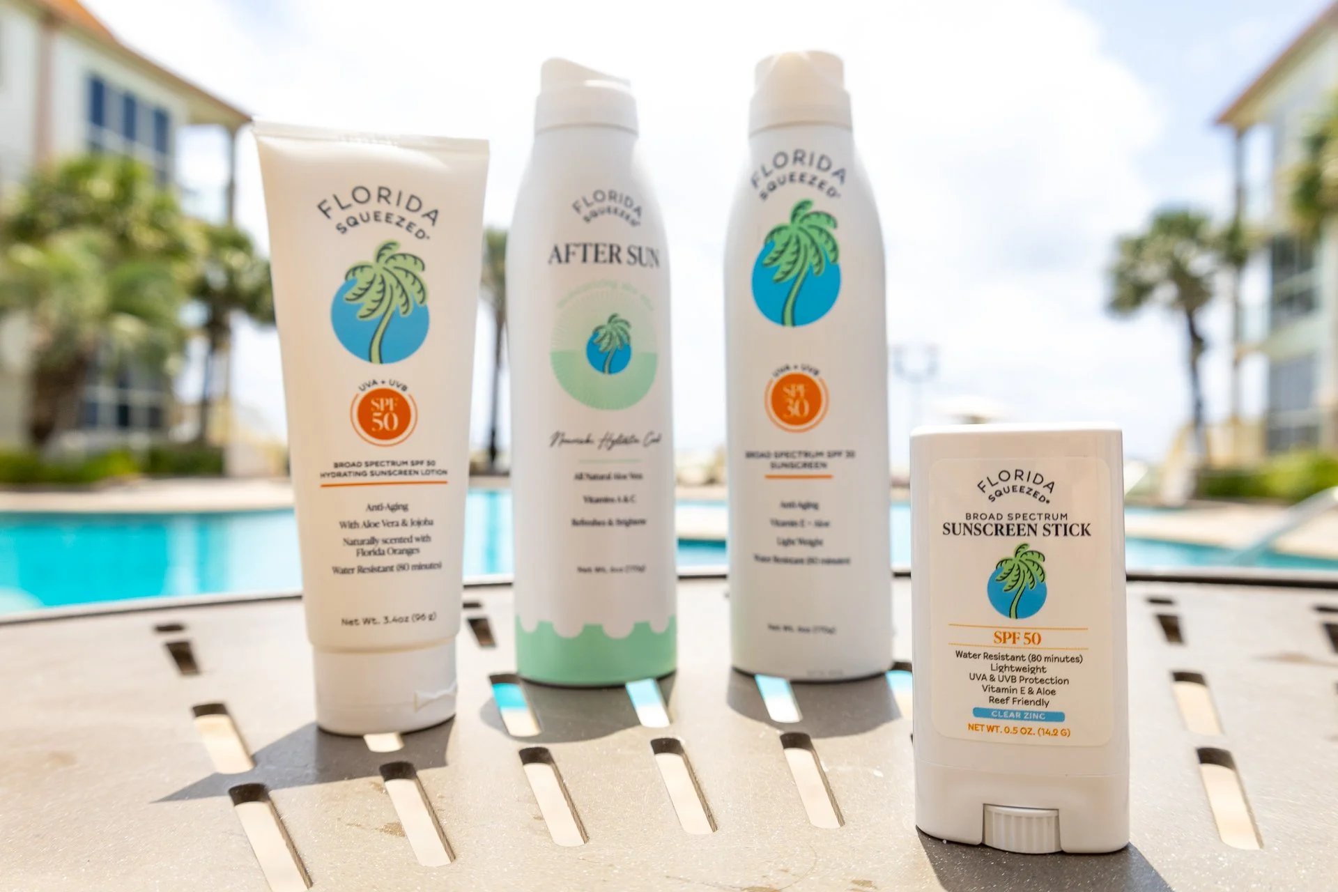 Protect your glow. ☀️
We&rsquo;re loving Florida Squeezed &mdash; reef-friendly sunscreen designed to keep your skin protected and hydrated under the Florida sun. Stop by Aqua Spa to shop this guest favorite.