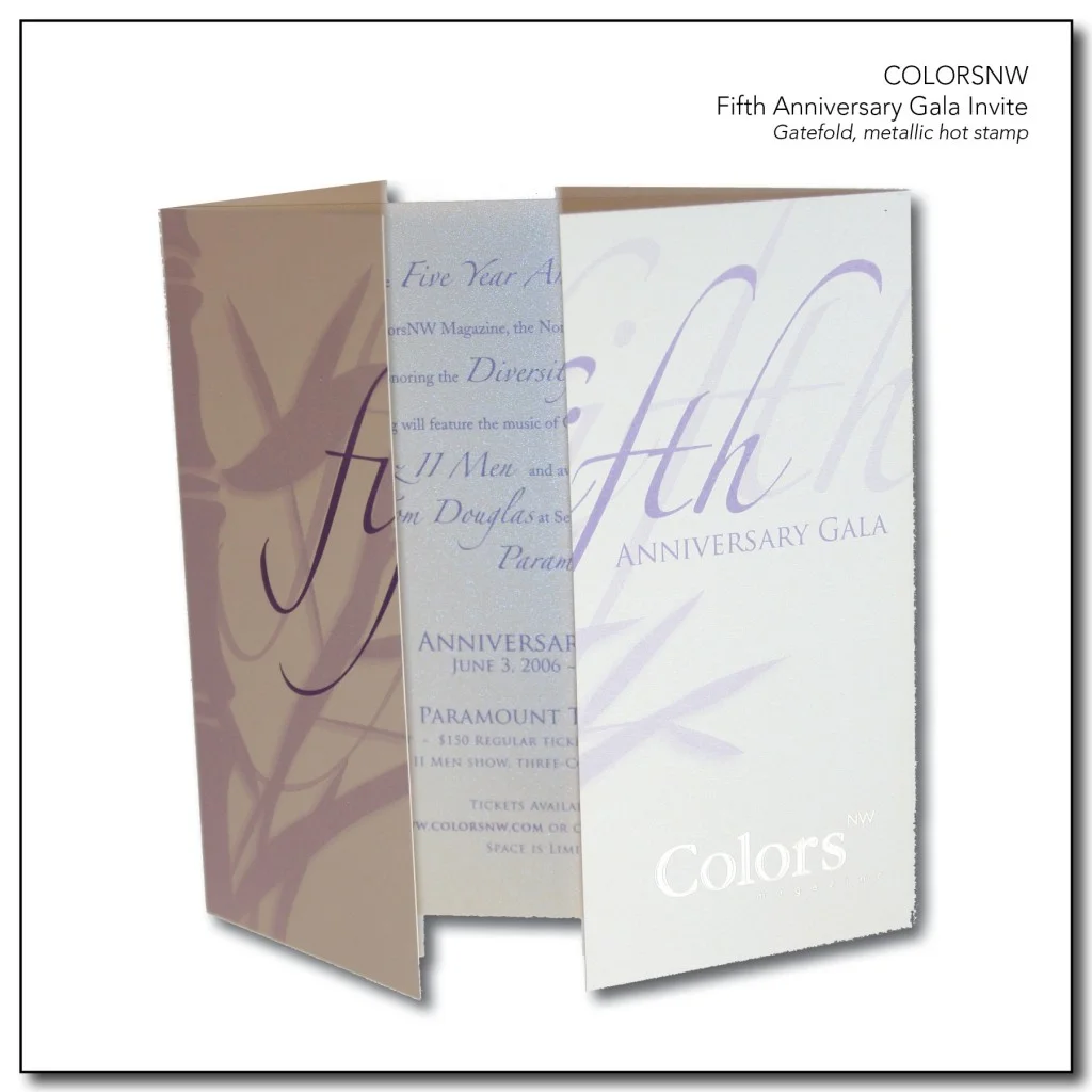 ColorsNW Fifth Anniversary Invite