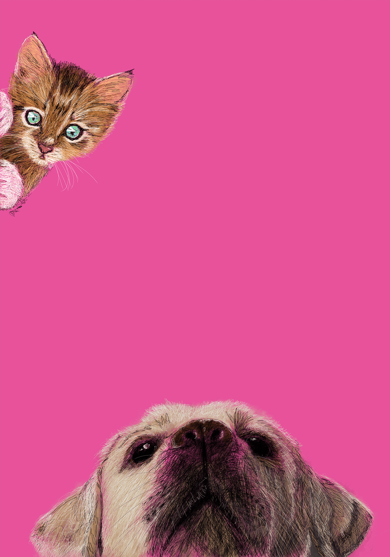 Buster and Daisy - 35cm x 50cm