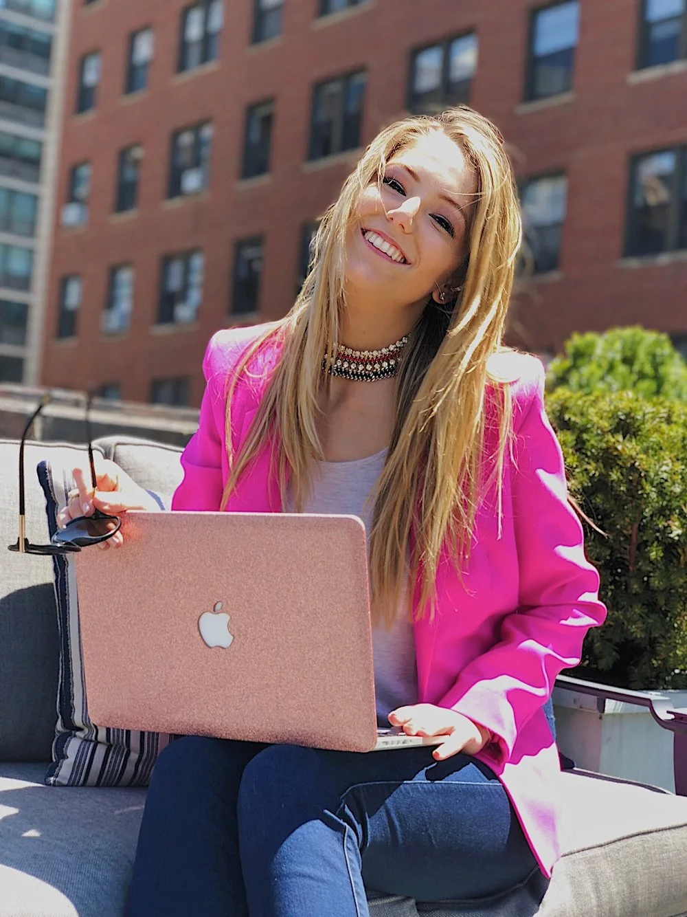 Blockchain girl blonde technology women woman