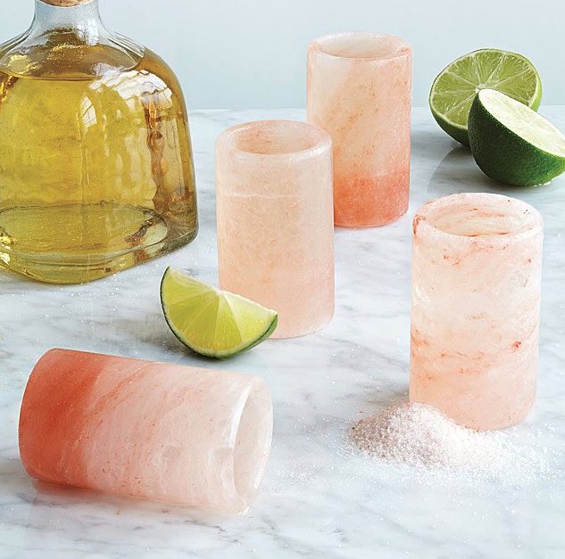 HIMALAYAN SALT TEQUILA GLASSES + TRAY