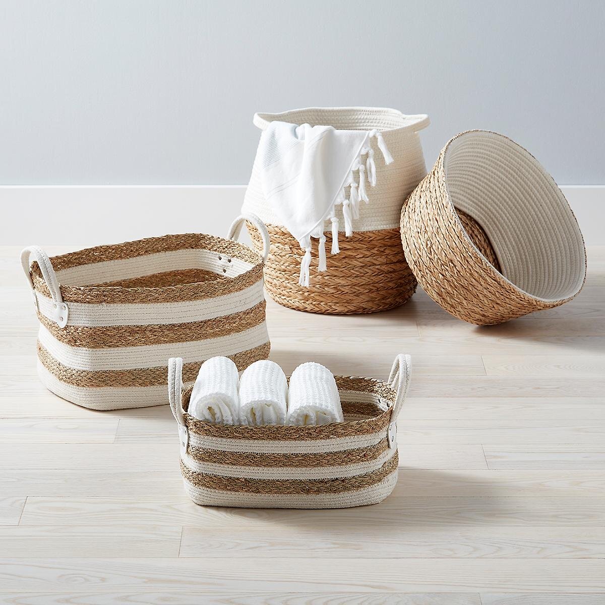 Seagrass and Cotton Baskets