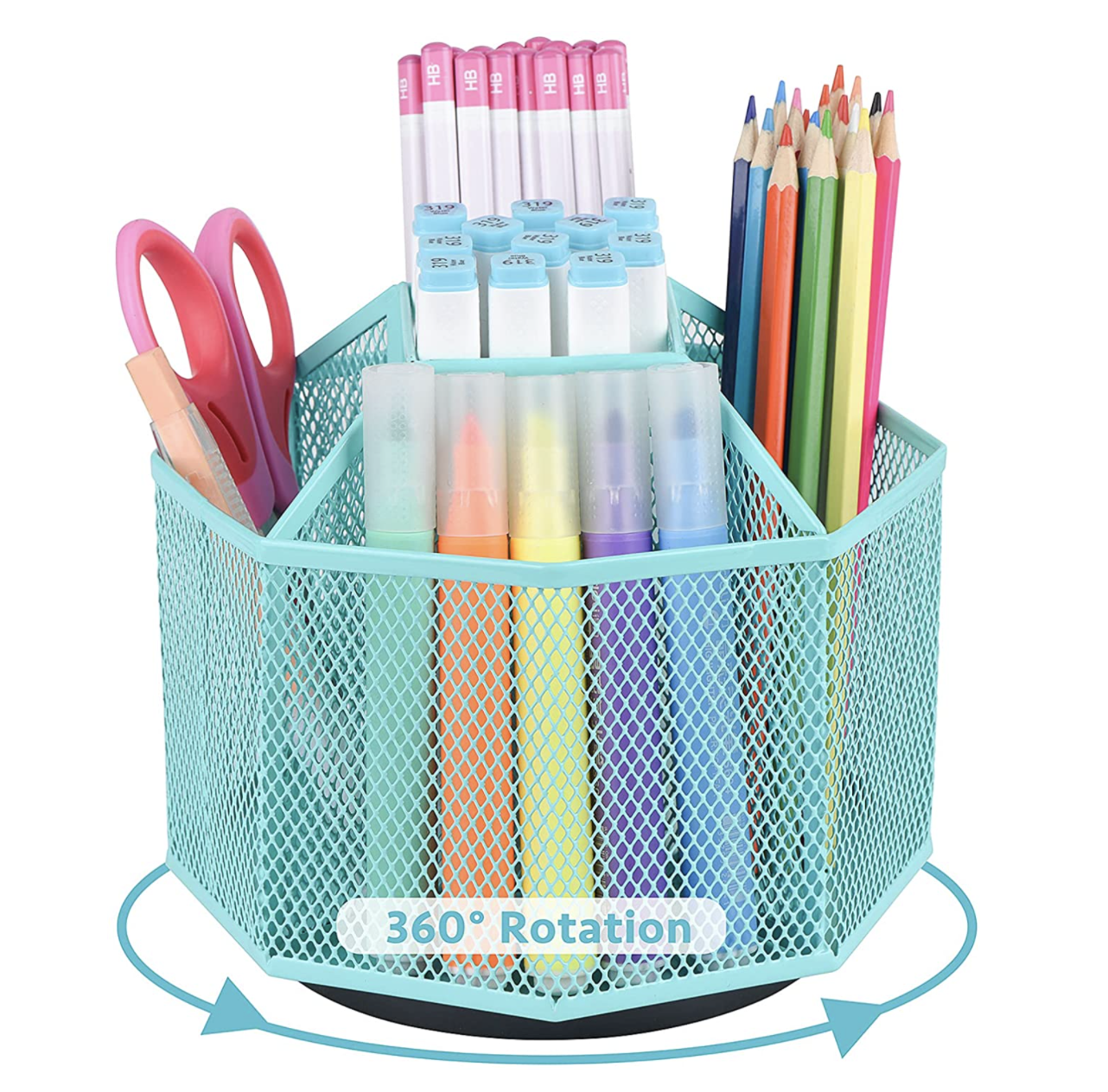 Hapinest Rotating Art Supplies Organizer Storage Caddy for Kids  Crayon  Marker and Pencil Organization for School Desk Teachers Classrooms and  Crafts at Home : : Office Products