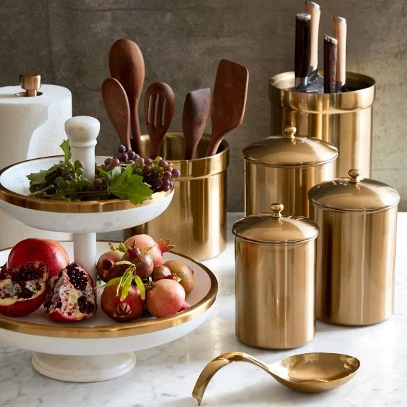 Williams Sonoma Gold Kitchen Canisters