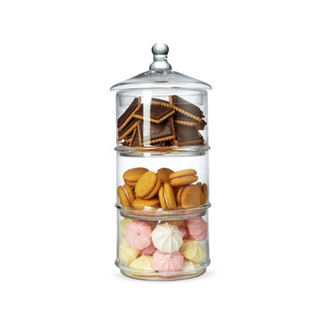3-tier stacking candy jars