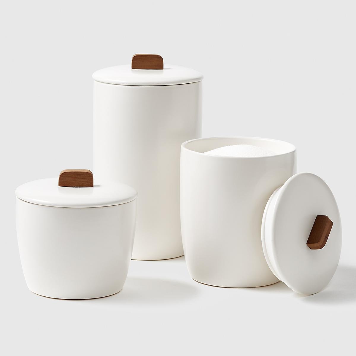 White ceramic canisters