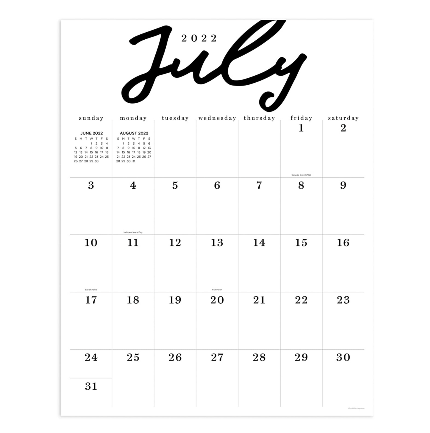 Monthly Wall Grid Calendar
