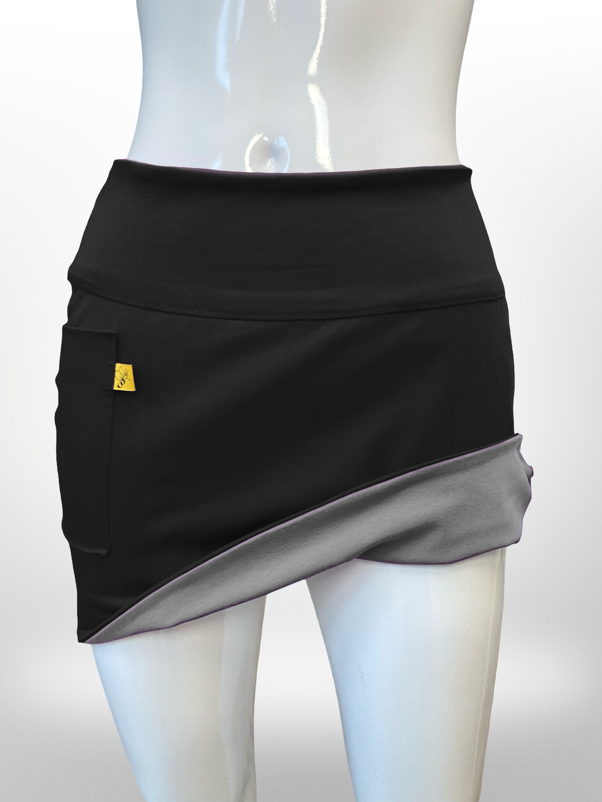 Wende-Mini! Schwarz/Hellgrau