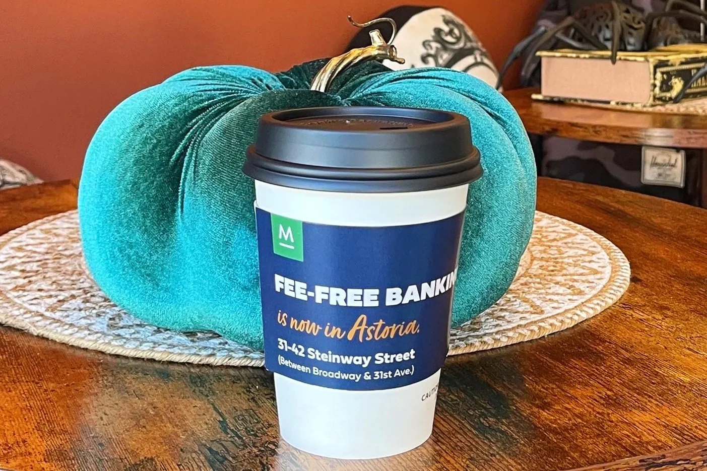 Coffee Sleeve Advertising to Promote Maspeth Federal Savings' New Bank Branch