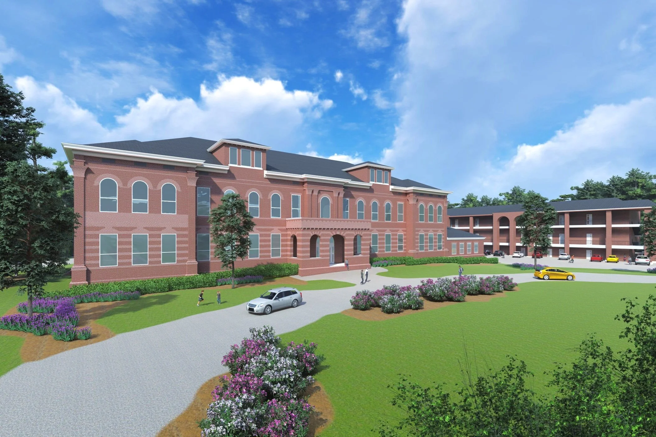 Rendering of Historic Howell School Renovation and Adaptive Reuse
