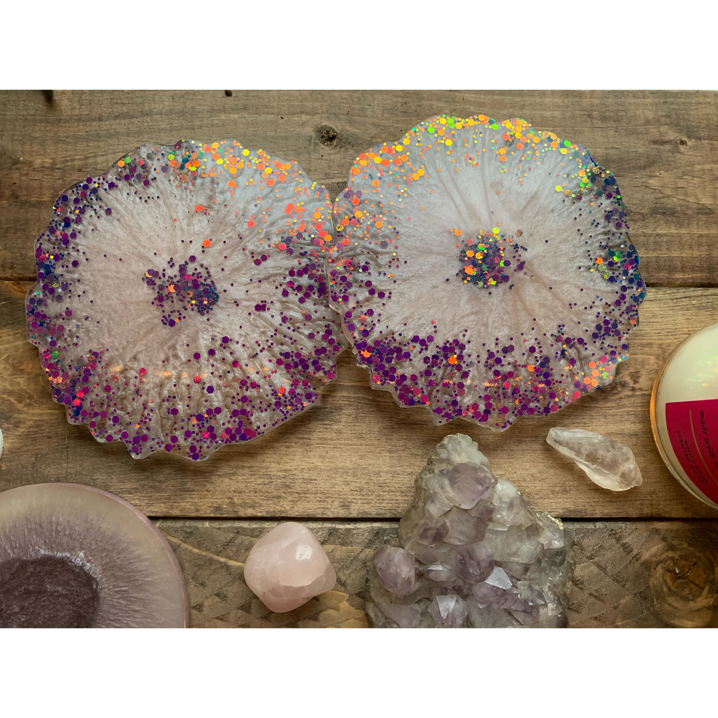 Pink Glitter Bomb Coasters