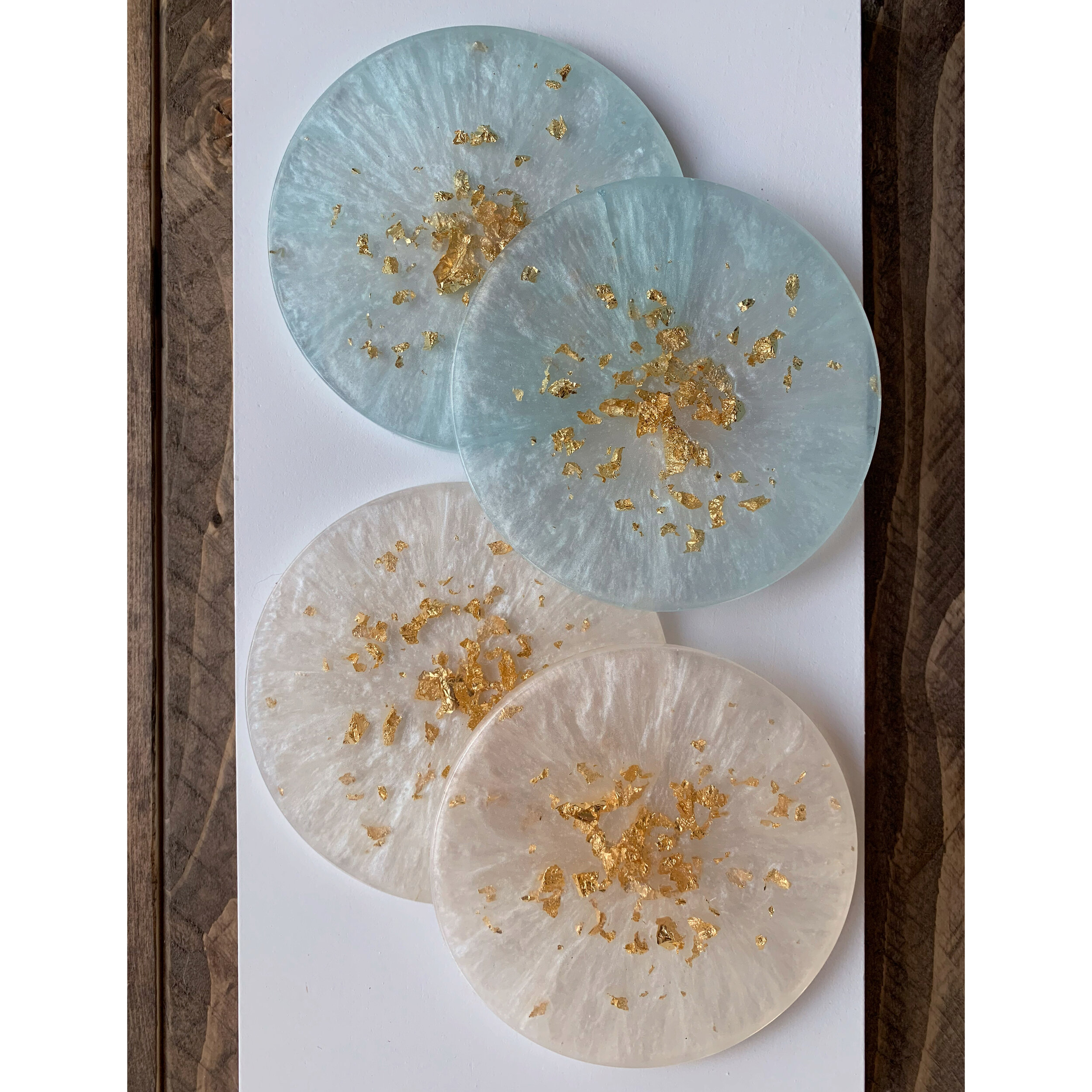 Soft Blue and White Coasters