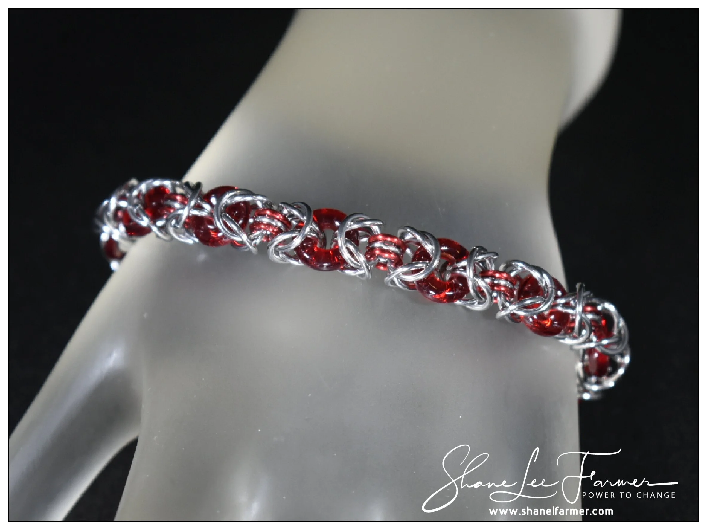 Mixed Byzantine w/Glass Rings Weave