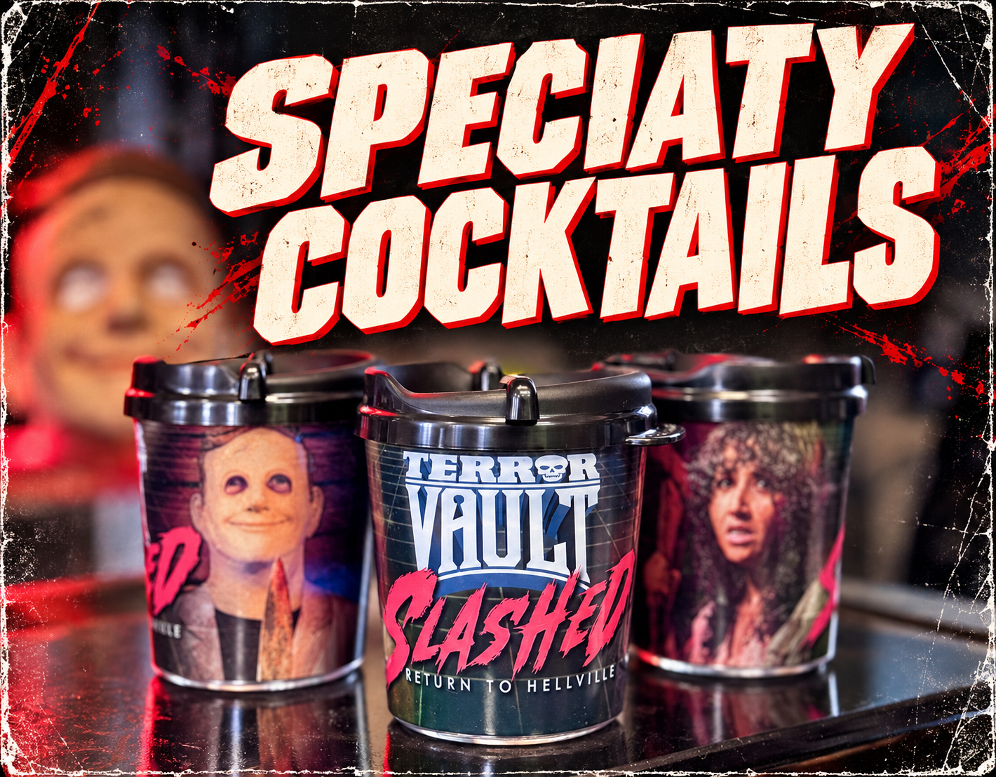 Terror Vault specialty cocktails in commemorative sippy cup