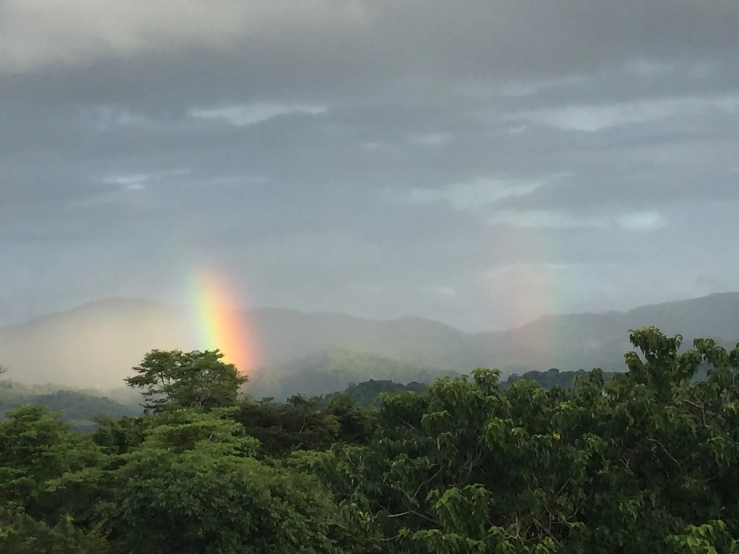 double rainbow over property
