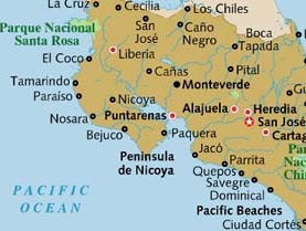 We are near Bejuco on the guanacaste peninsula