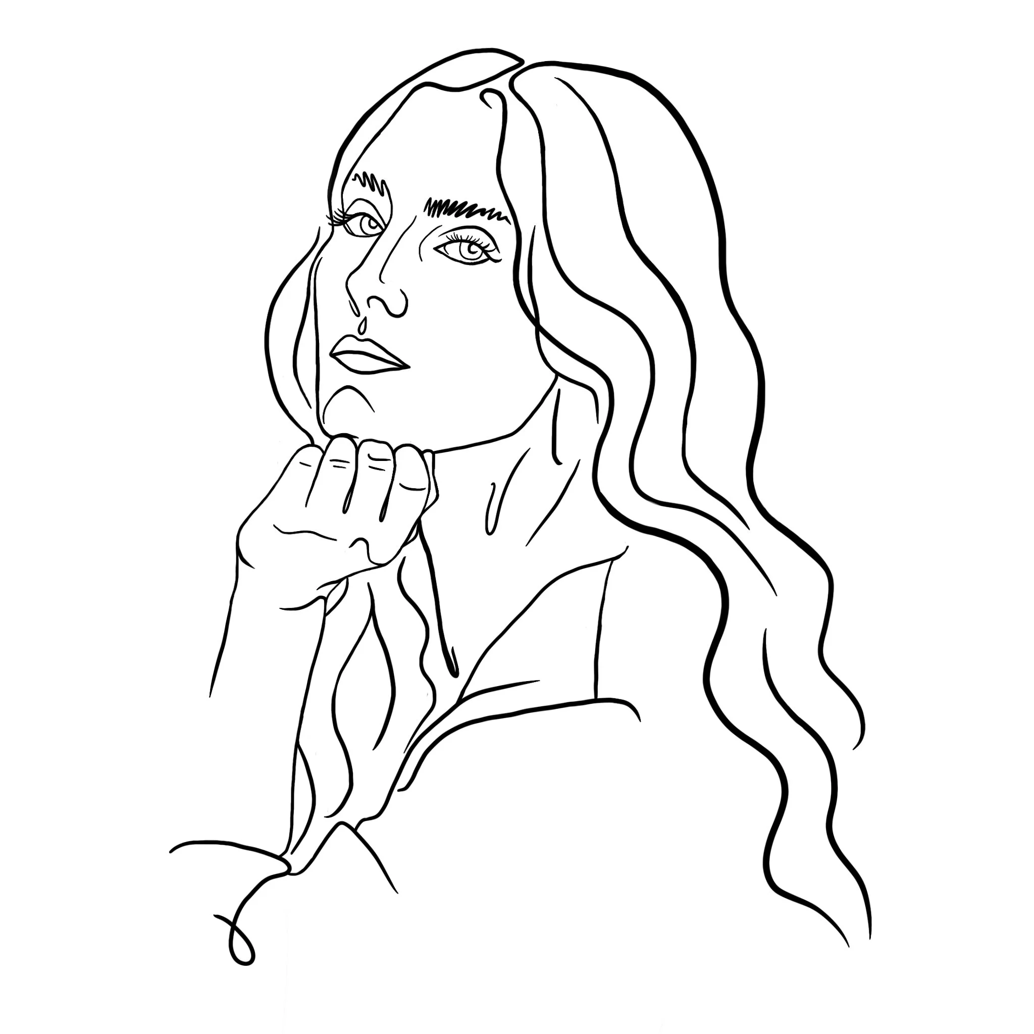 Custom Digital Portrait: Line Only