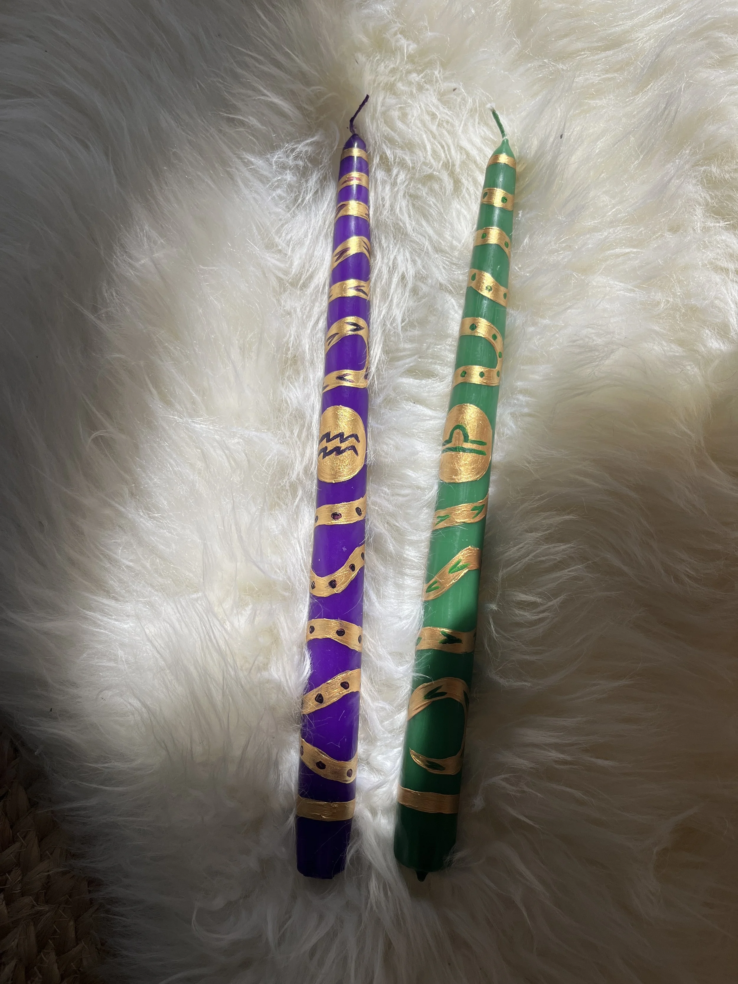 Hand painted Candle - Zodiac