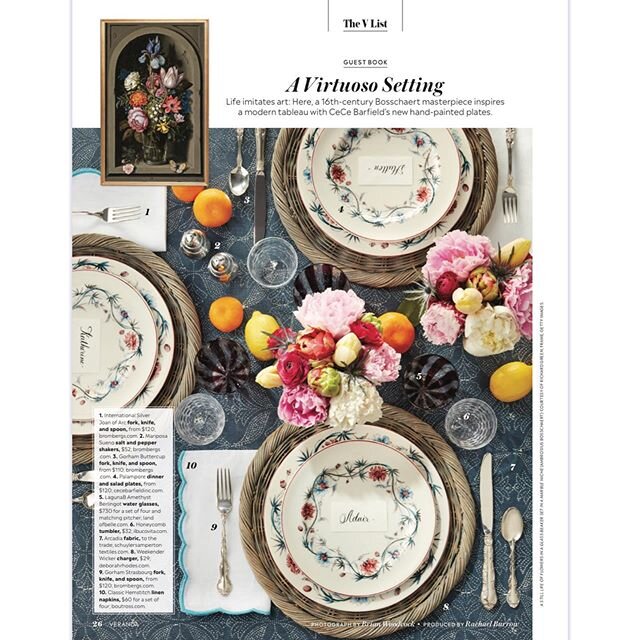 A Bosschaert inspired tableau with our plates in this month&rsquo;s @verandamag