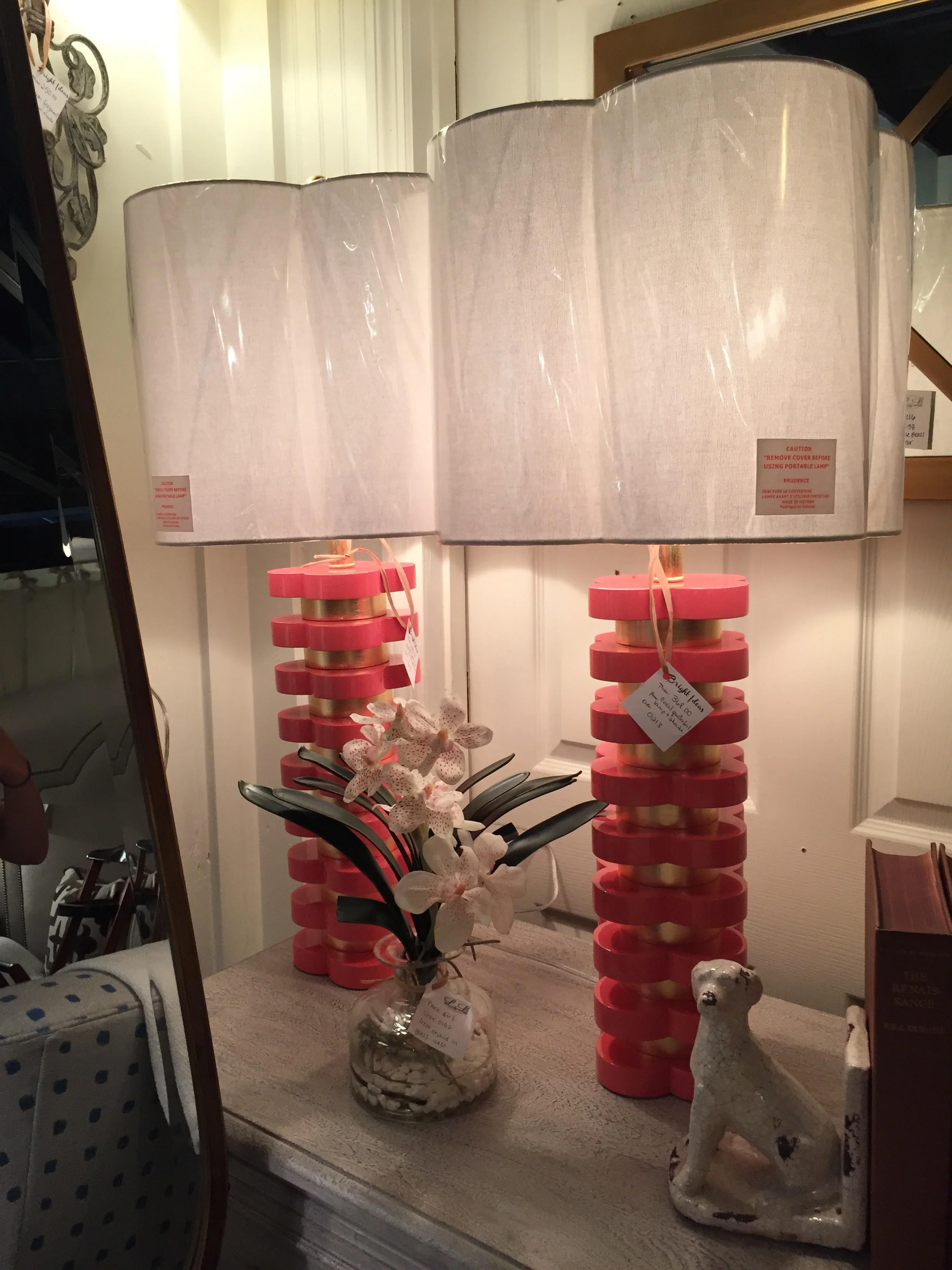 Pink Quatrafoil Lamps - $368 each