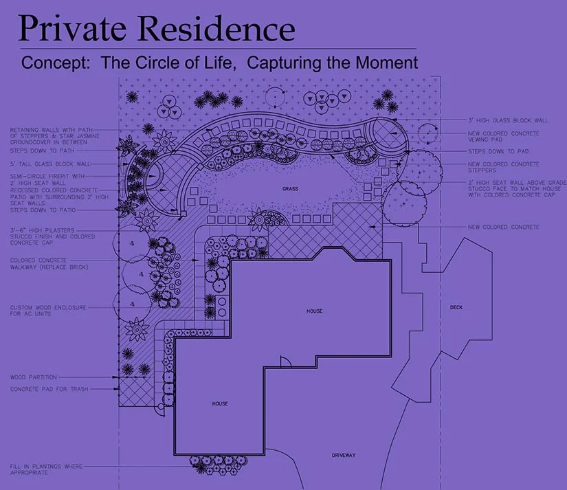 'Poetic Memorial in the Landscape' in Del Cerro landscape design in Del Cerro, San Diego