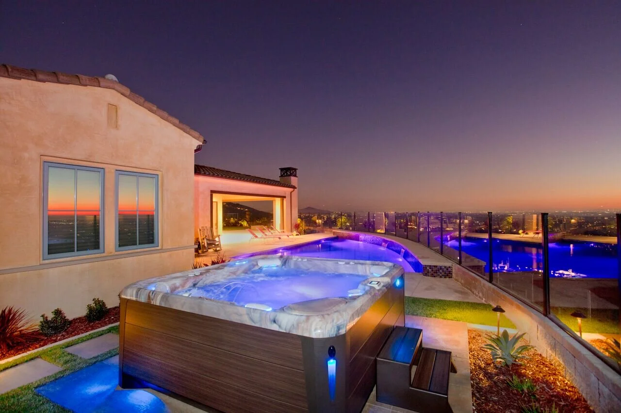 'Aquatic Sunset Panorama' in Encinitas installed landscape - Encinitas, North County San Diego