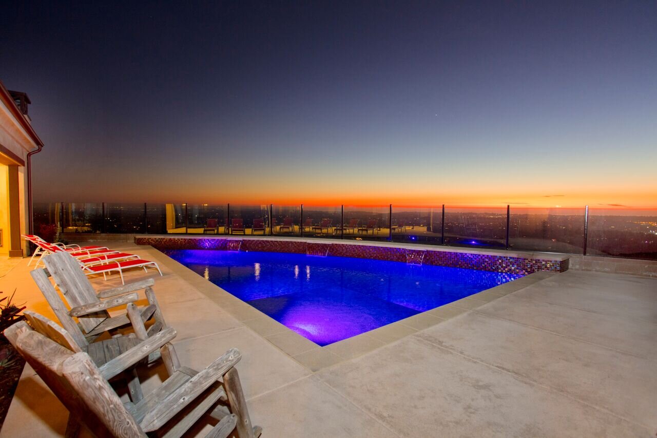 'Aquatic Sunset Panorama' in Encinitas installed landscape - Encinitas, North County San Diego