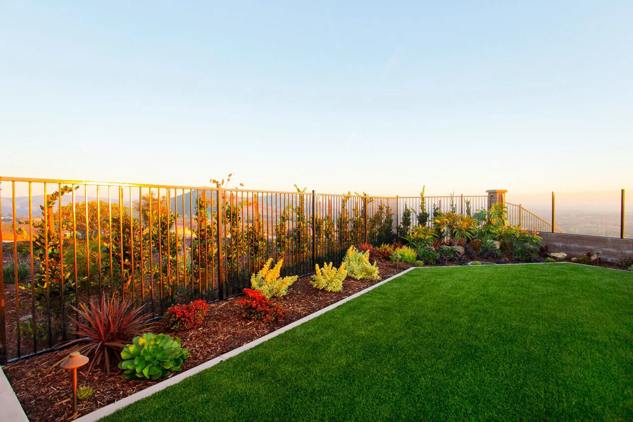 'Aquatic Sunset Panorama' in Encinitas installed landscape - Encinitas, North County San Diego
