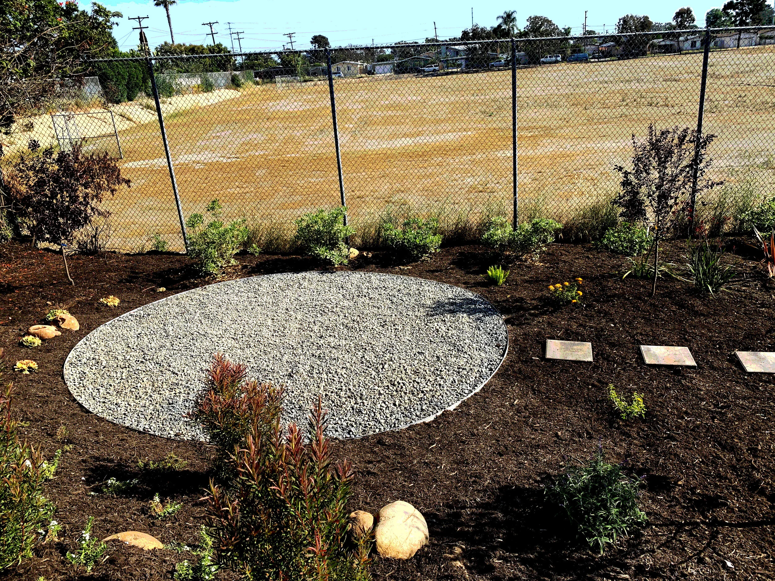 'Galactic Portals' in Clairemont installed landscape - Clairemont, San Diego