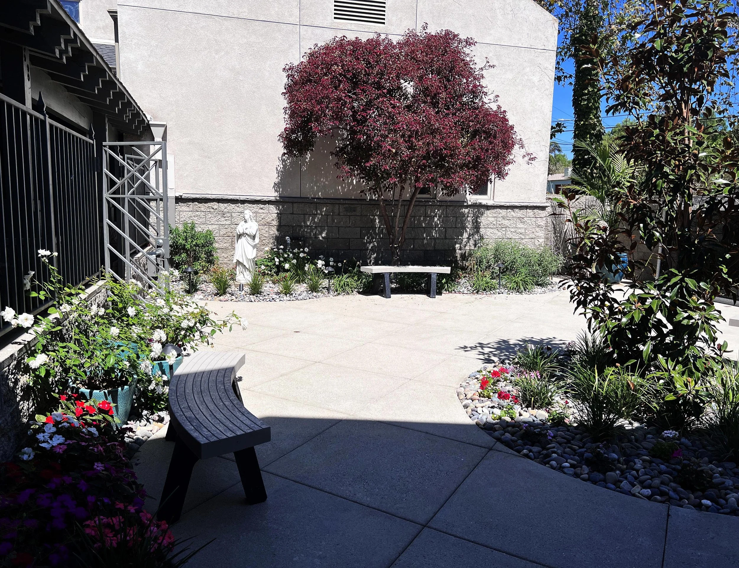 St. John's Episcopal Church: Memorial Garden installed landscape - Chula Vista, San Diego