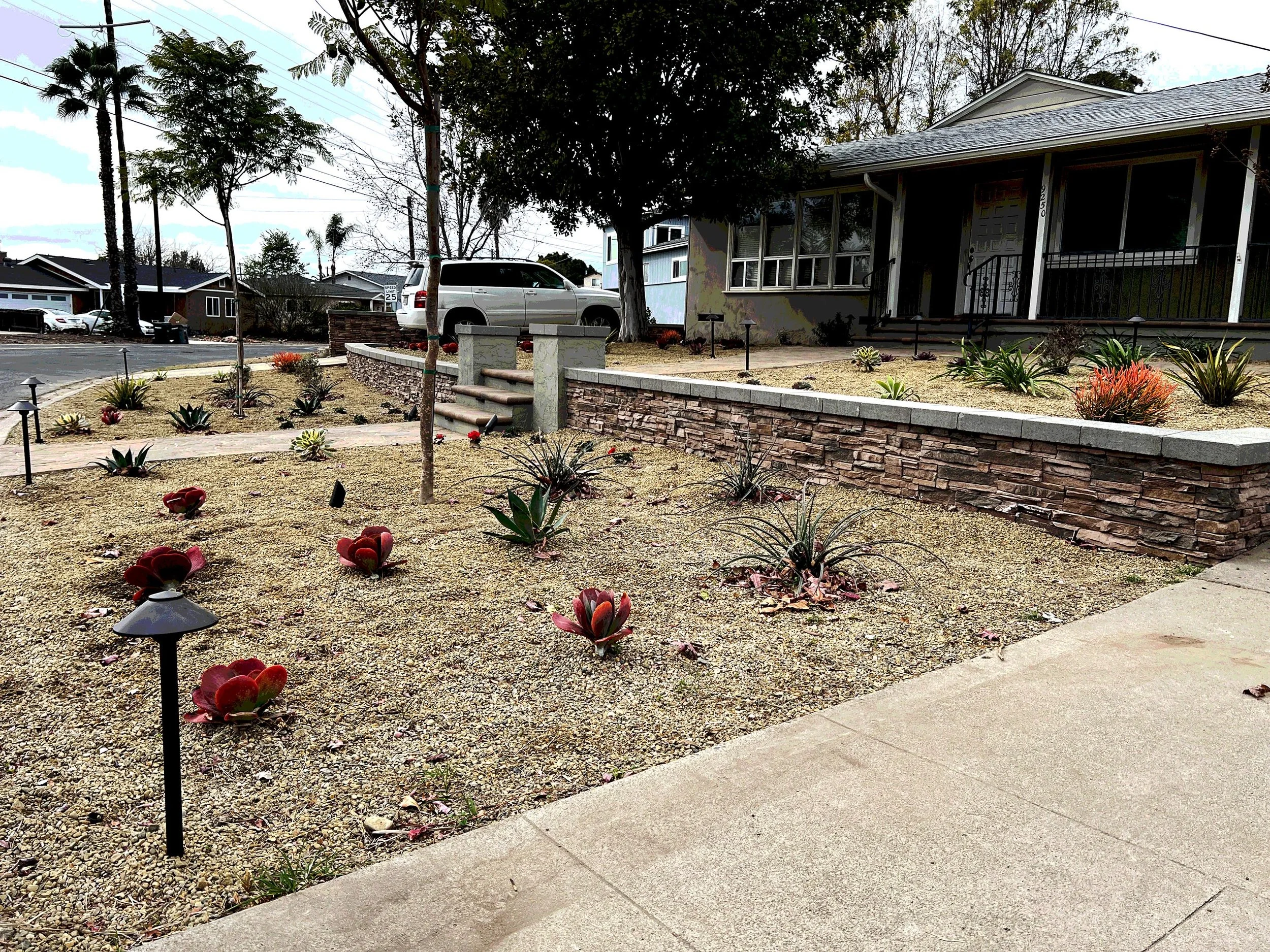 'Stone Sanctuary' in La Mesa installed landscape - La Mesa, San Diego