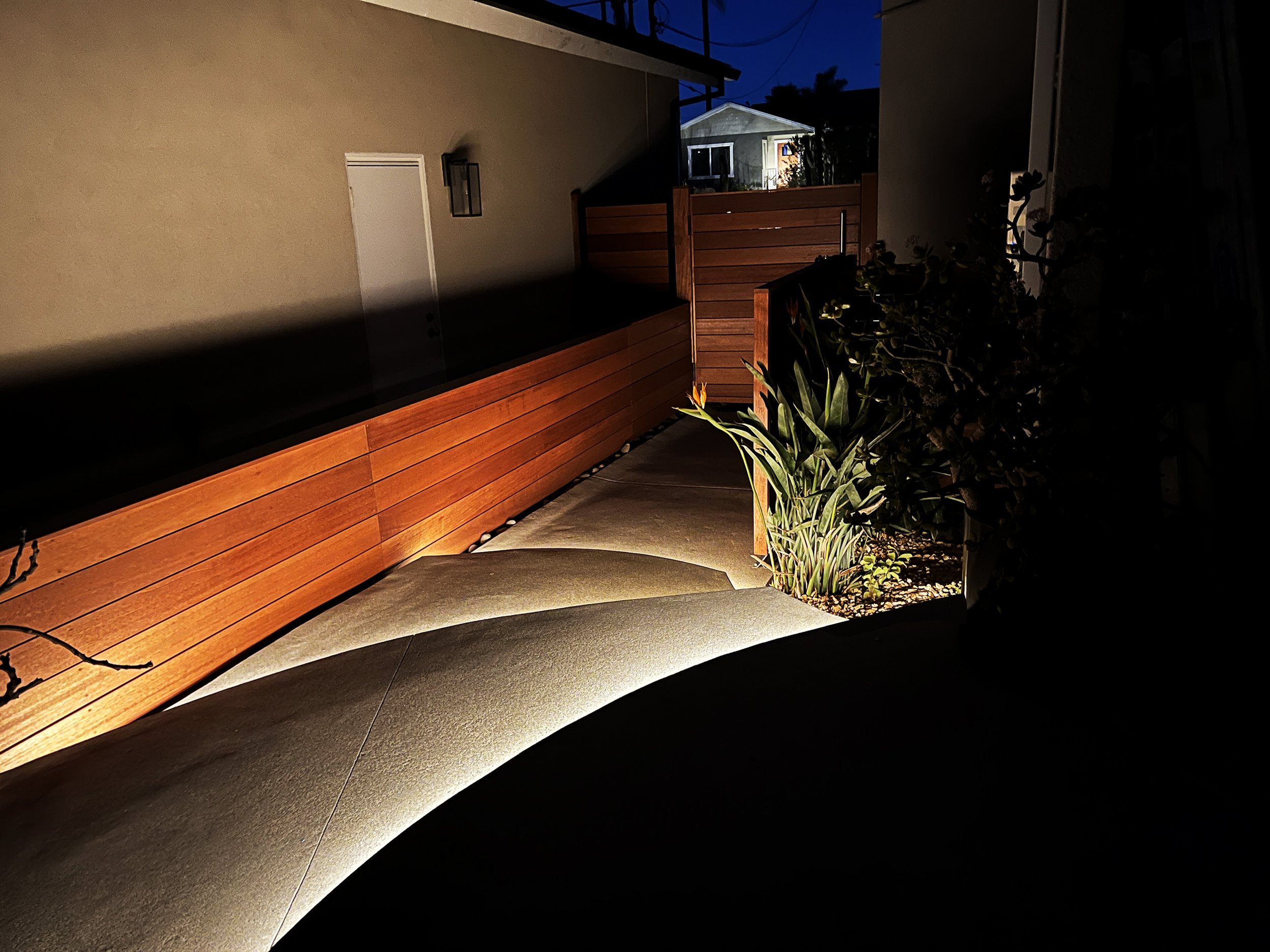 'Stairwaves of Light' in Point Loma installed landscape - Point Loma, San Diego