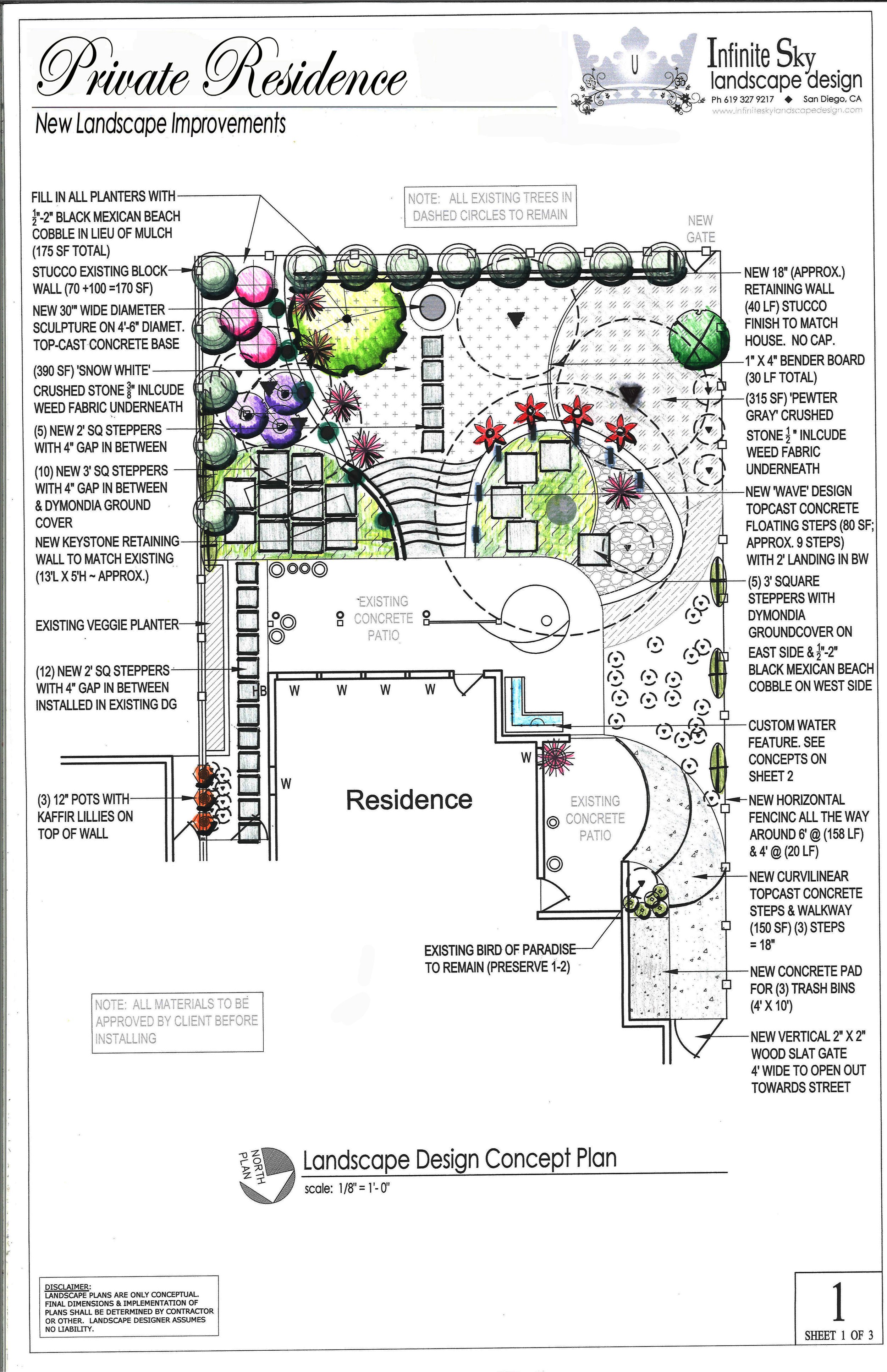 'Stairwaves of Light' in Point Loma landscape design plan