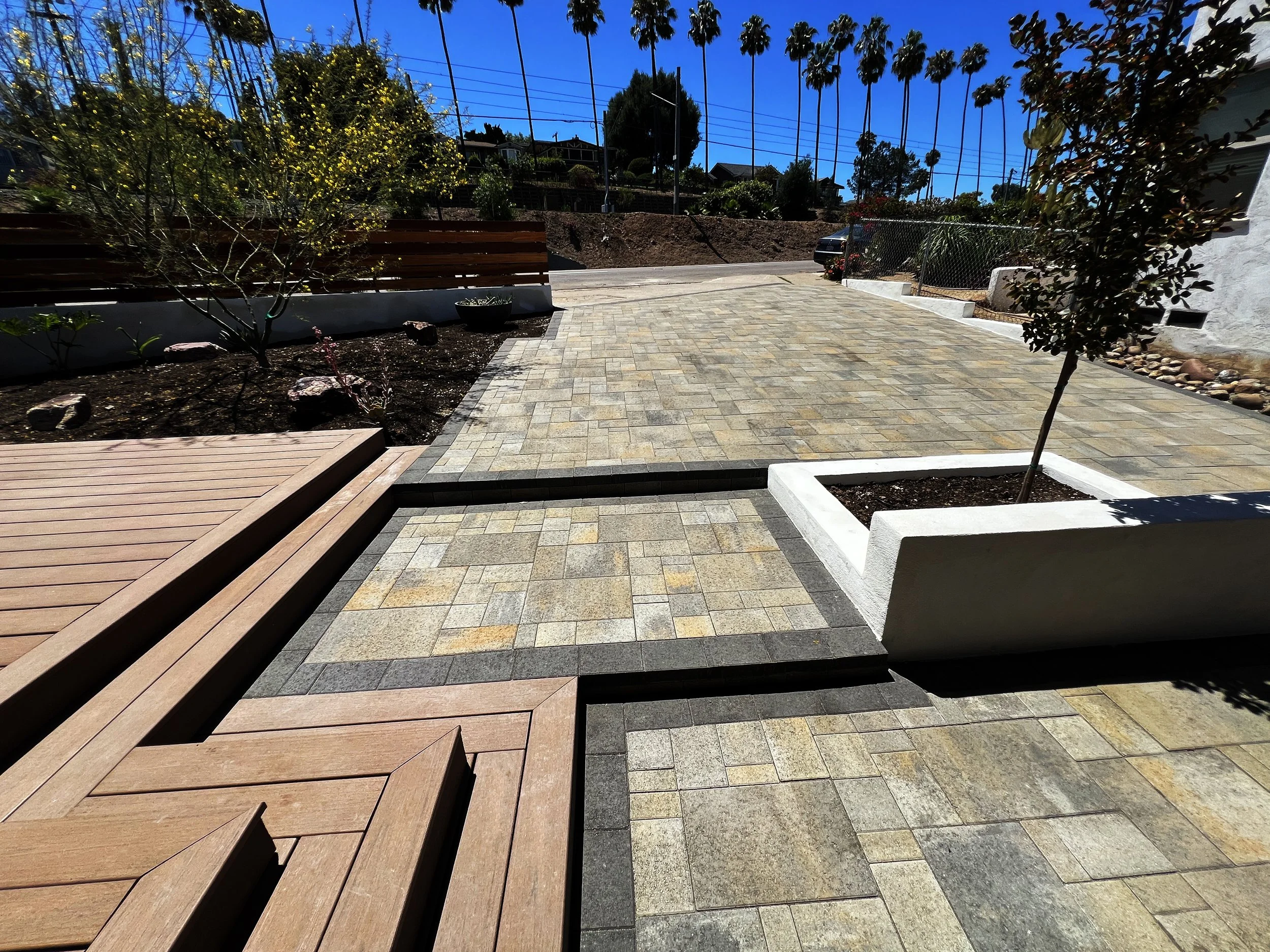 'Yellow Sudoku' in La Mesa installed landscape - La Mesa, San Diego