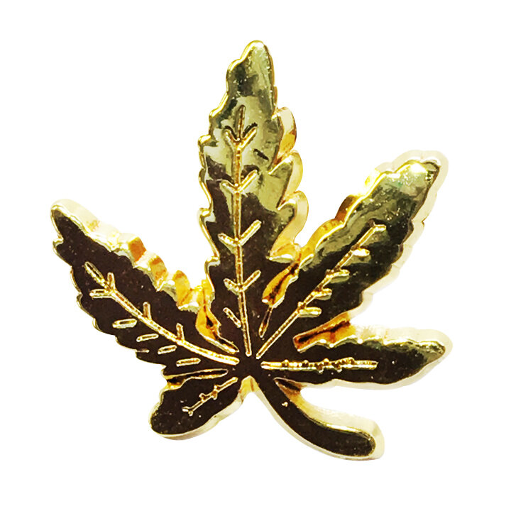 Gold Cannabis Leaf Lapel Pin
