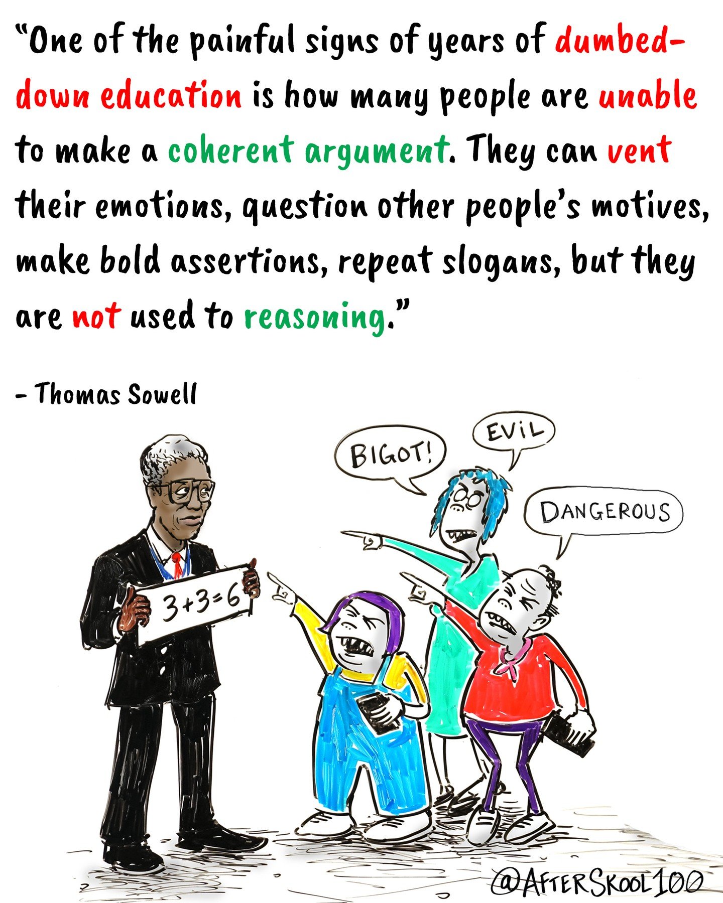 According to results from the 2024 National Assessment of Educational Progress (NAEP), American high school graduates are getting dumber each year. About half lack fundamental math skills and 25% are "functionally illiterate" meaning they c