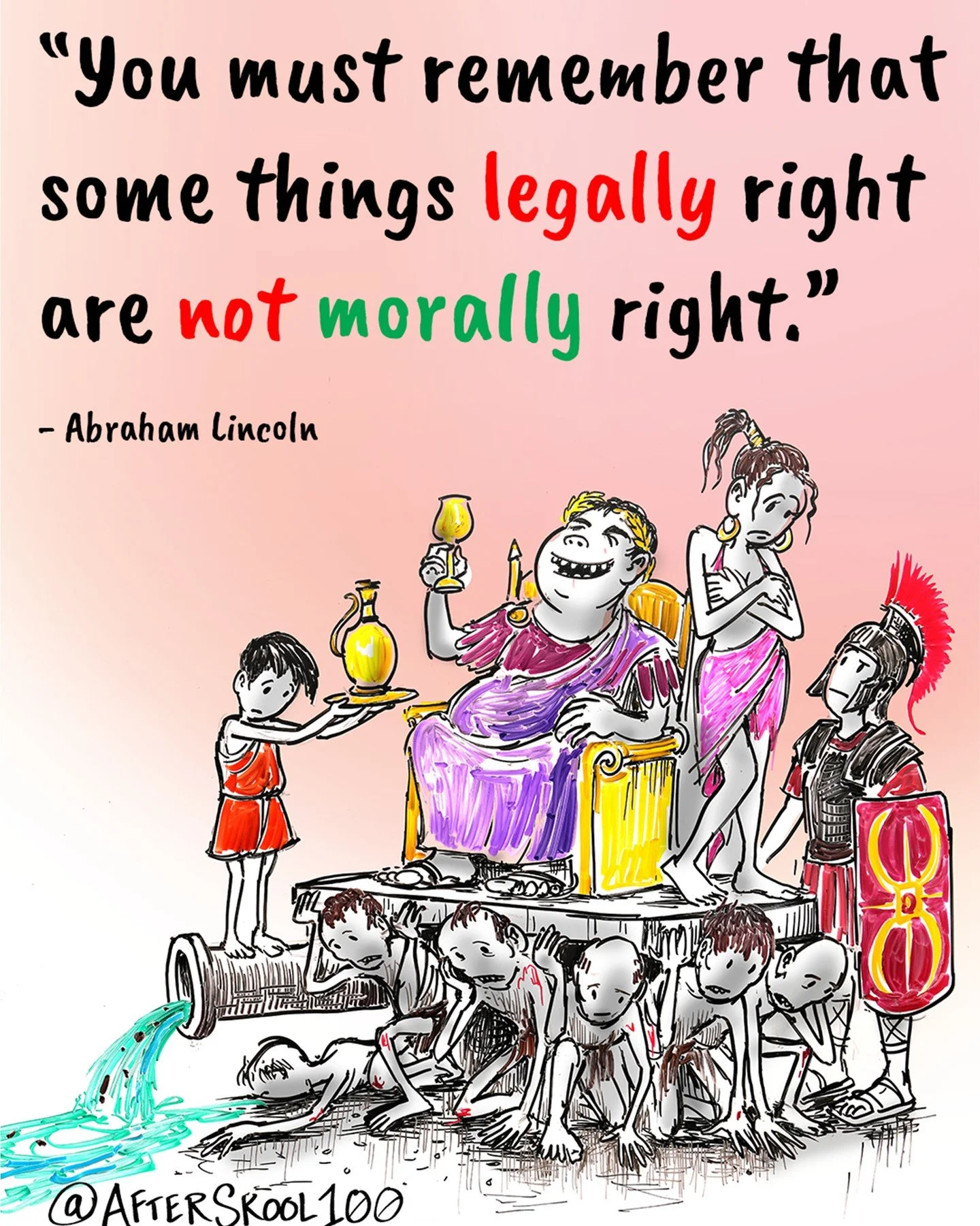 Anytime someone sites the law to justify their behavior or says something like, "it's perfectly legal what I'm doing", you can be certain that they are acting in a way that is morally questionable.